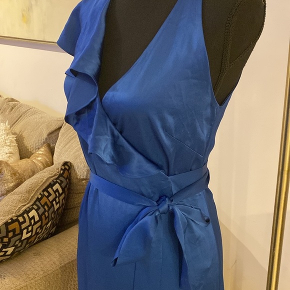 Diane Von Furstenberg Blue One Shoulder Gown for Weddings size 2 - Picture 8 of 10